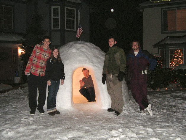The Covington snow igloo.