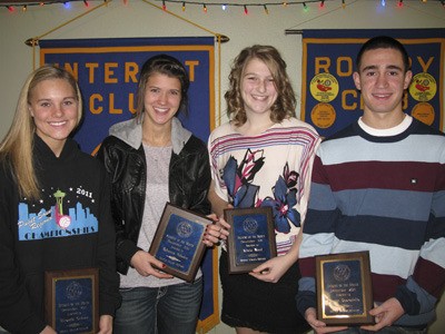 Maple Valley Rotary students of the month for December  (L-R) Miranda Grieser