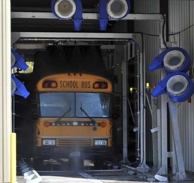 An automated bus wash is one of many features of the Tahoma School District’s new transportation facility off Petrovitsky Road. Photo courtesy of Kevin Patterson