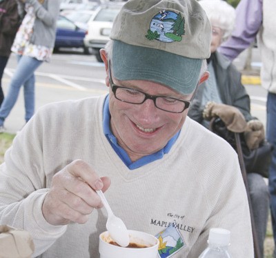 Maple Valley Mayor Noel Gerken gets ready to judge one of the 12 chili cook off entries Saturday