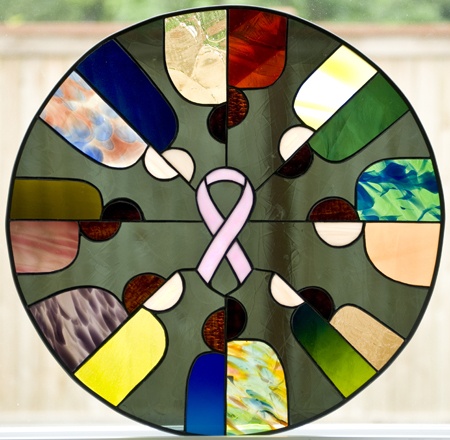 Lloyd Bondy of Maple Valley created this stained glass art piece as part of his Windows of Diversity line. It is up for auction on ebay and all proceeds will go to the Puget Sound affiliate of the Susan G. Komen Foundation.