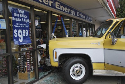 This pickup crashed into Circle K in Covington at 1 p.m. today.