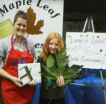 Riley Shinnick won the biggest maple leaf contest at Maple Valley Days.