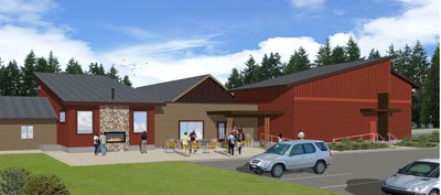 Covington Christian Fellowship will be renovated and this architectural rendering shows what it should look like when work is done.
