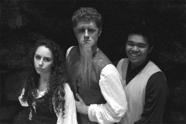 Kentwood student KJ Knies (center) as Miguel Cervantes/Don Quixote
