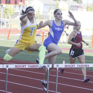 Tahoma's Tate Latimer ran second in the 300-meter hurdles in 45.36 seconds Friday in the West Central District III 4A meet  at Mount Tahoma High.