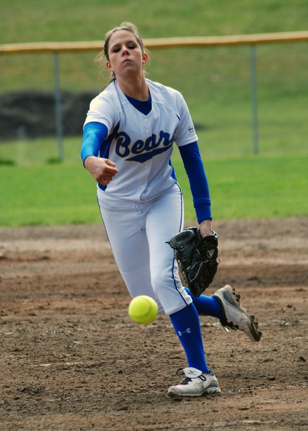 Tahoma pitcher Maria Hill picked up a complete game victory in the circle in a 6-1 defeat of Kentlake on April 18.