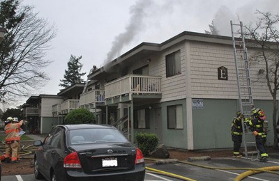 Kent firefighters responded to an apartment fire Friday afternoon on S.E. Kent Kangley Road.