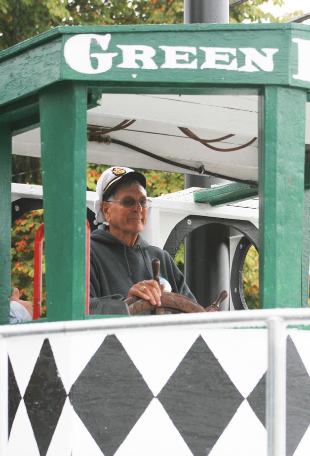 Gomer Evans pilots the Green River Queen float in the Black Diamond Labor Day parade Monday.