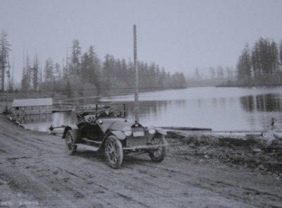This historical picture is of the Swan Lake road taken March 29