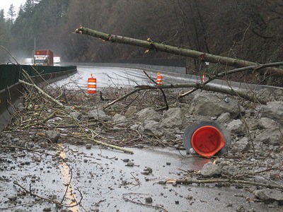 The state Department of Transportation closed state Route 18 westbound following this mudslide Thursday.