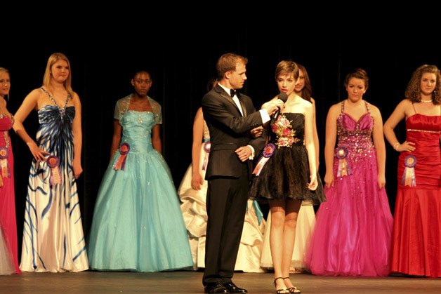 Lane Lindblom accepts third place at the Miss Jr. Teen Seattle pageant competition. Lindbom
