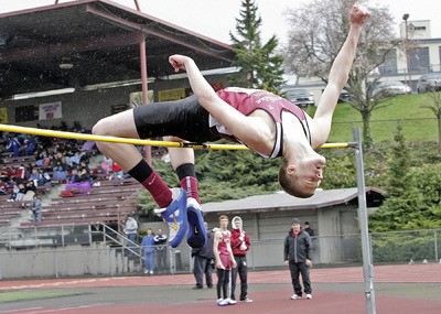 Kentlake’s Alex Straus suffered a fractured back during a freak weightlifting accident in July but says he’s ready to go this spring in the high jump for the Falcons track and field team.