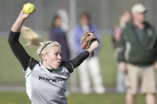 Kentwood pitcher Kirsten Shreve struggled with her command Tuesday