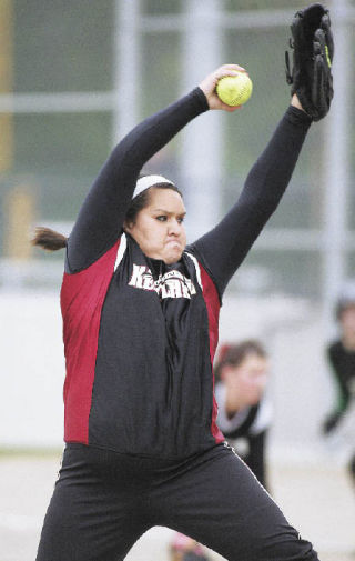 Kentlake pitcher Felecia Harris has battled through October shoulder surgery to deliver some big innings in the circle for the Falcons this season.