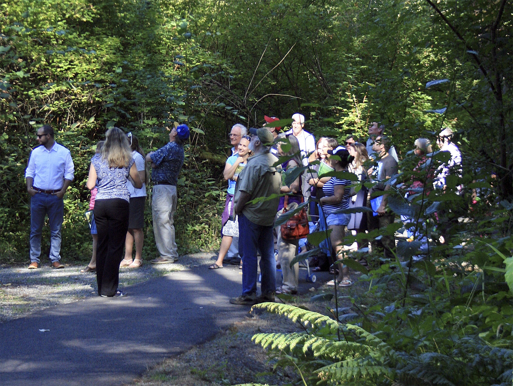 Angie Feser leads a group through the Covington Park trails. DENNIS BOX