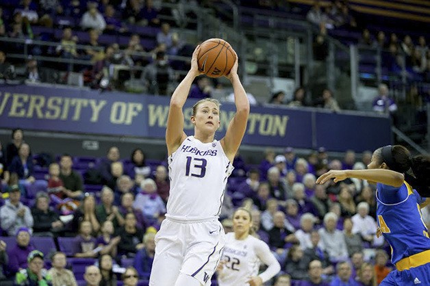 Katie Collier is seen here during the Huskies' home game against UCLA this season.