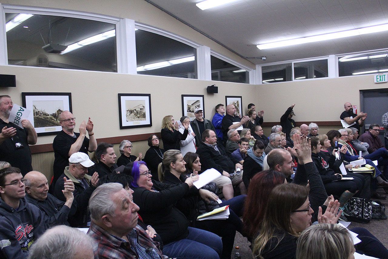Many Black Diamond residents broke out into applause after the city council passed an emergency ordinance for the 2017 budget. Photo by Ray Still