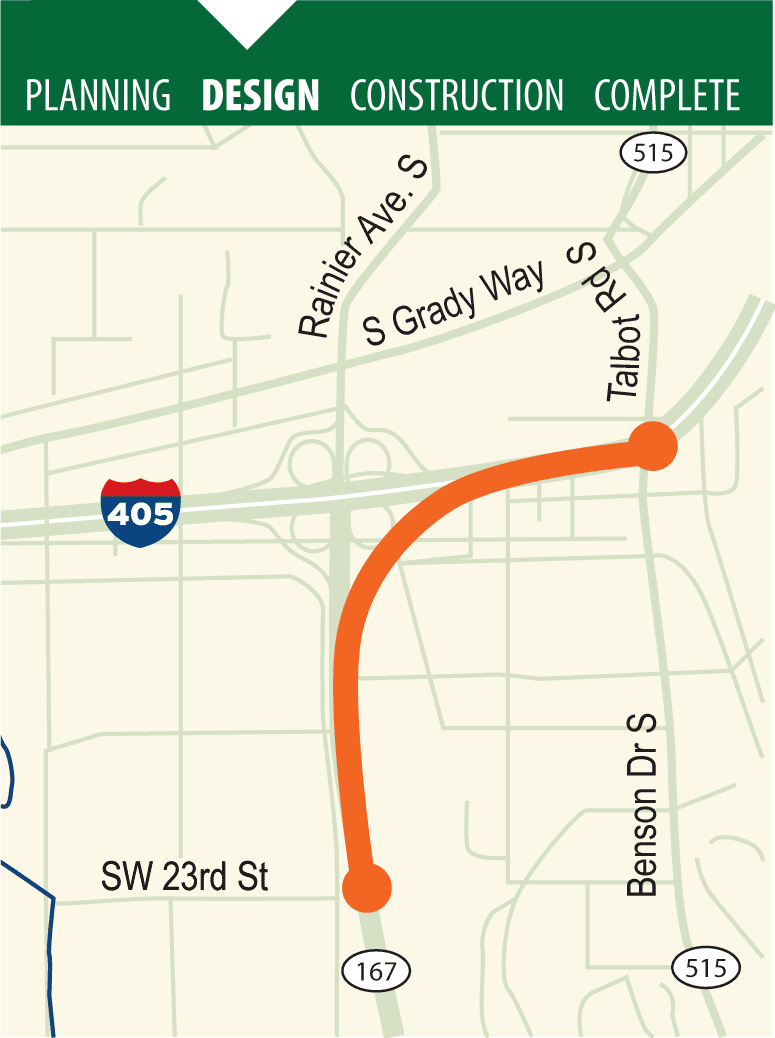 Overnight lane and ramp closures near I-405/SR 167 interchange