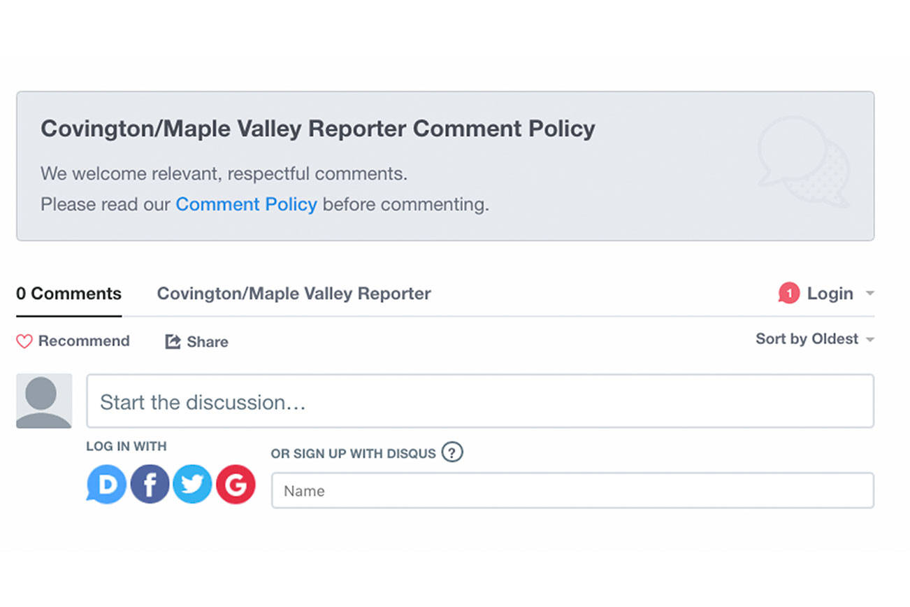 Covington-Maple Valley Reporter switches to new reader-comment tool