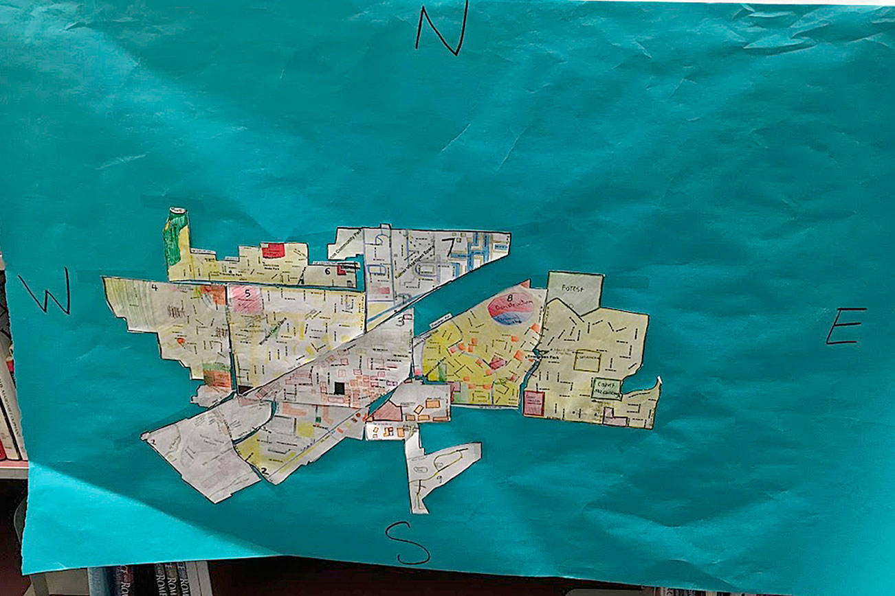 The Cedar Heights seventh grade class put together this map to highlight what the                                city of Covington already has as part of their Geo-Inquiry project. Photo by Sarah Brenden.