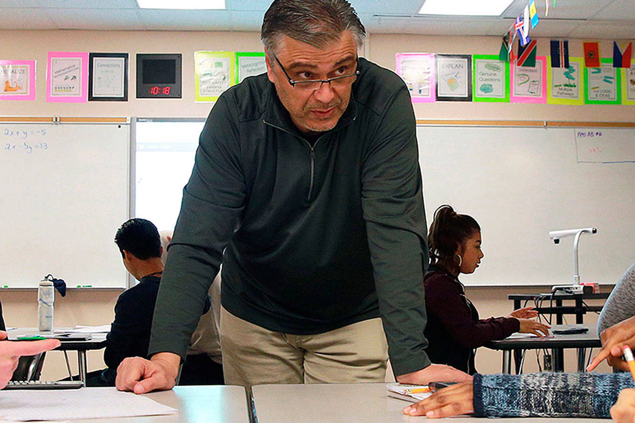 Kentlake High math instructor Michael Angelidis is the Kent School District’s 2018 Teacher of the Year. COURTESY PHOTO, Kent School District