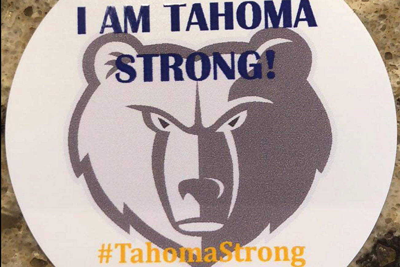 Submitted photo from Amy DeVore                                Photo of the sticker that will be passed around to students to spread the word about the Tahoma Strong Scholarship.