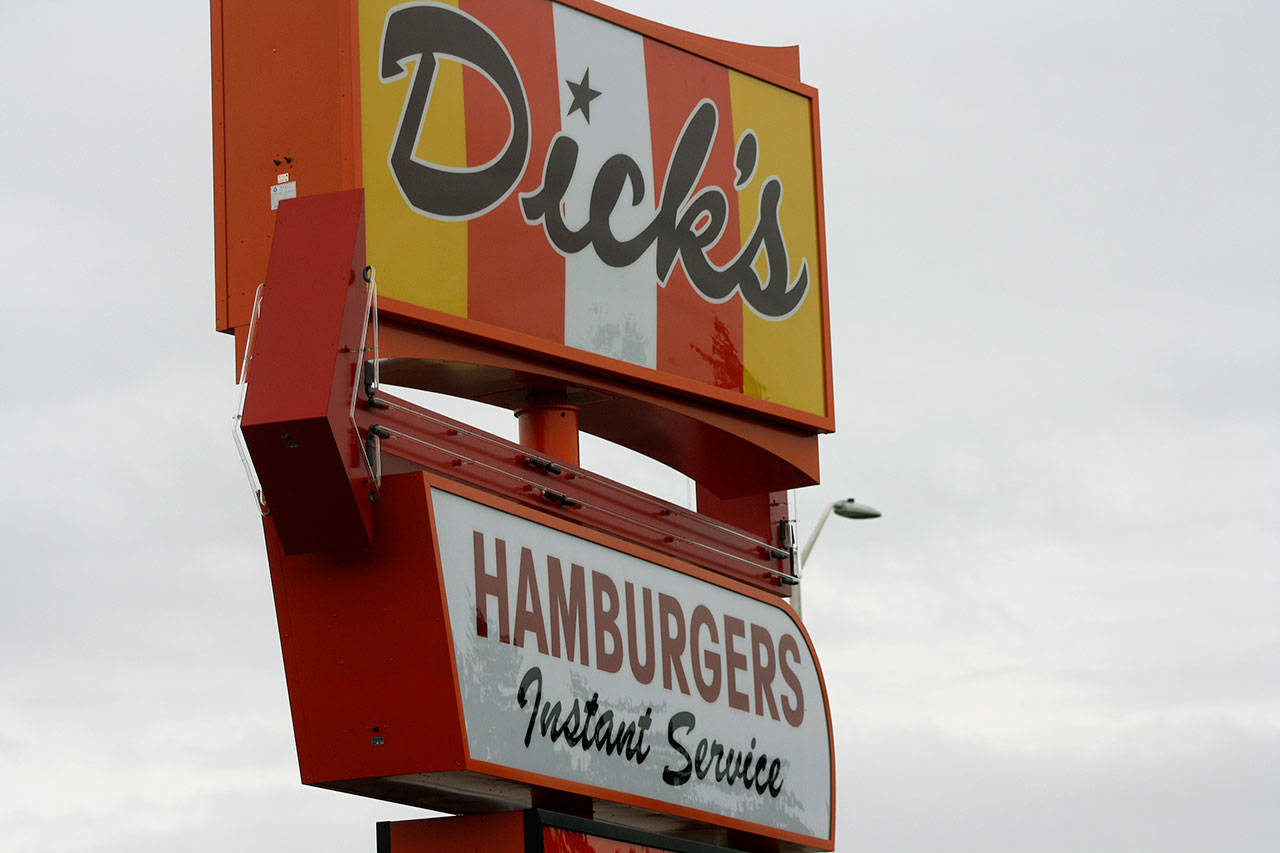 The Dick’s sign along Pacific Highway South. STEVE HUNTER,Kent Reporter