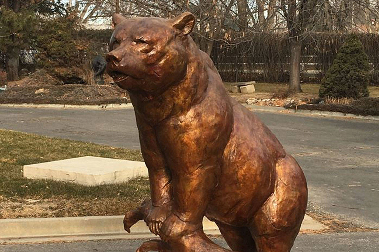Photo of the bear statue pulled from the city of Maple Valley Facebook.
