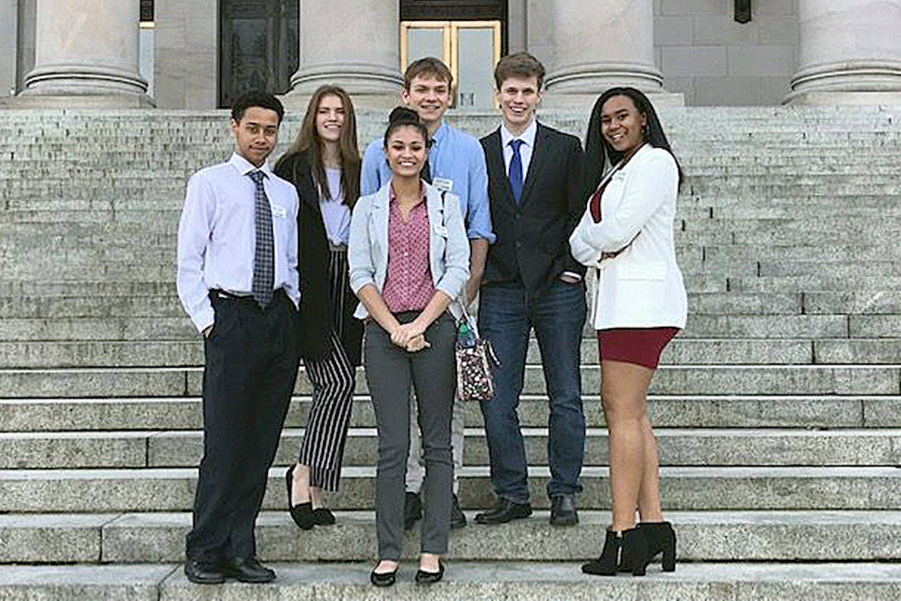Photos courtesy city of Covington’s Facebook page                                The Covington Youth Council attended Youth Action Days in Olympia Jan. 27 and 28. The teens attended various workshops and learned how to effectively meet with legislators and lobby issues. The youth council were able to meet with representatives from the 47th district — Pat Sullivan, Mona Das and Debra Entenman.