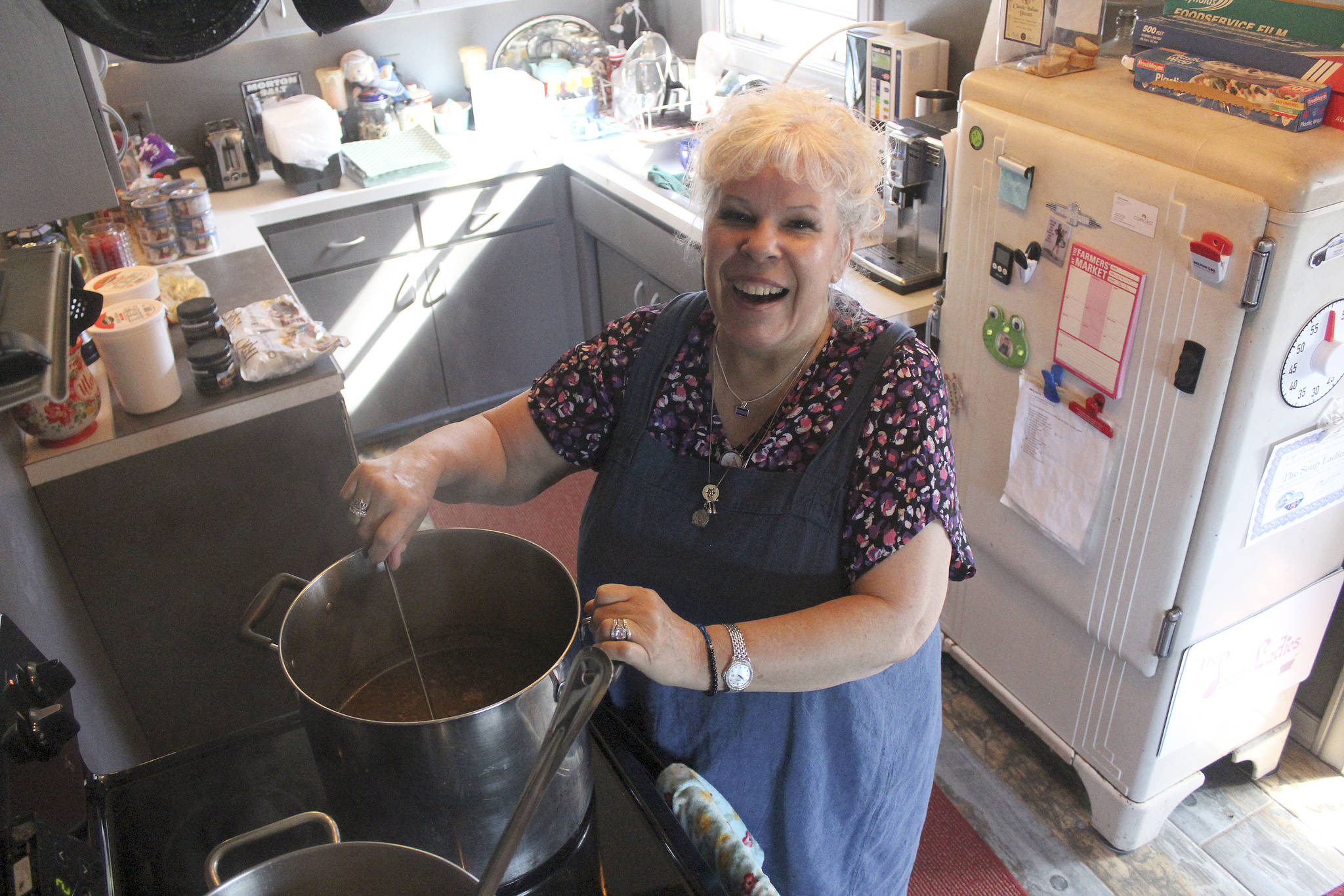 Ginger “Mama” Passarelli recently moved to Buckley from her Black Diamond home, but still aims to provide her services to those on the front lines both locally and nationally as the head of The Soup Ladies. Photo by Ray Miller-Still                                Ginger “Mama” Passarelli recently moved to Buckley from her Black Diamond home, but still aims to provide her services to those on the front lines both locally and nationally as the head of The Soup Ladies. Photo by Ray Miller-Still