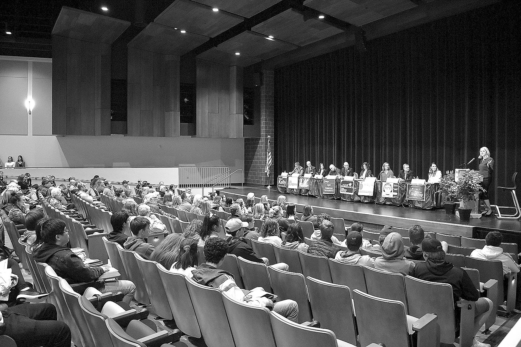 Photo by Haley Ausbun. The Maple Valley candidate forum, hosted by Maple Valley Black Diamond Chamber of Commerce, Thursday, Oct. 17 at Tahoma High School.
