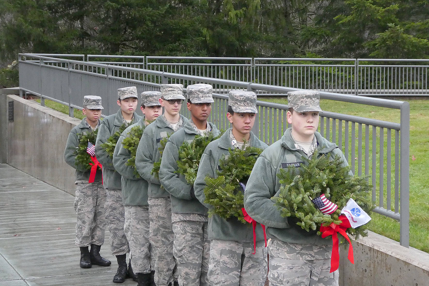 Wreaths decorate graves of fallen soldiers