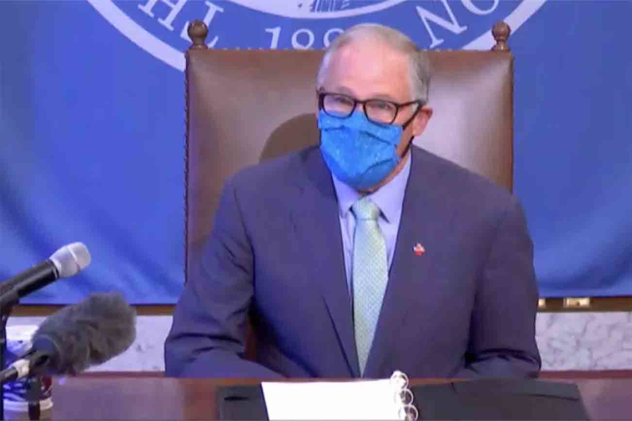 Screenshot of Gov. Jay Inslee during his July 14, 2020, press conference.