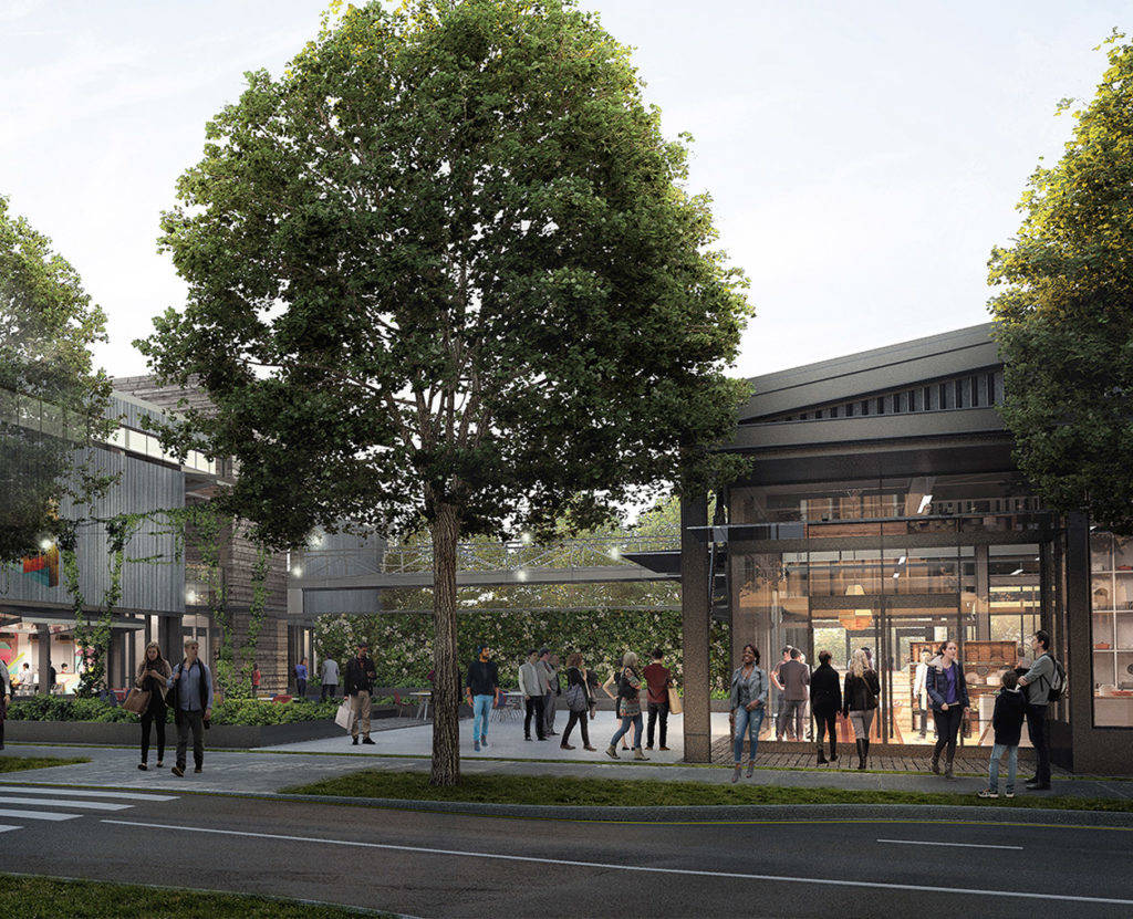 The never-used REI Bellevue headquarters was sold to Facebook for $390 million, according to an announcement on Monday, Sept. 14. Rendering of courtyard. Courtesy photo/Wright Runstad & Company