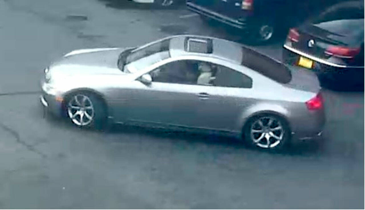 Federal Way Police are searching for a 2004 silver G35 Infiniti with Washington license plate BYT3646. Courtesy photo