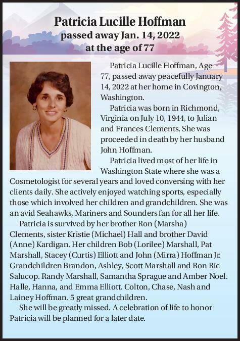 Patricia Lucille Hoffman | Obituary