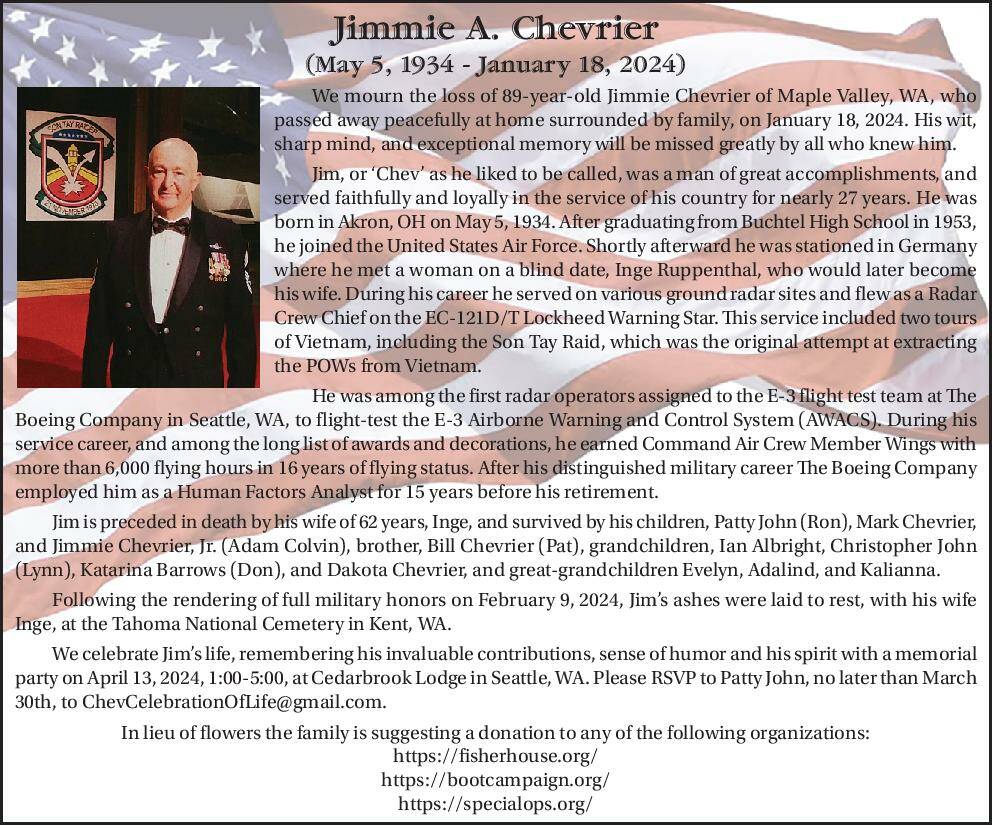 Jimmie A. Chevrier | Obituary