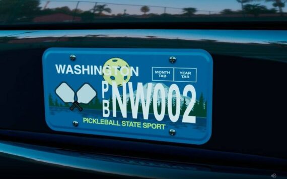 Courtesy of Seattle Metro Pickleball Association
Washington’s pickleball license plate.