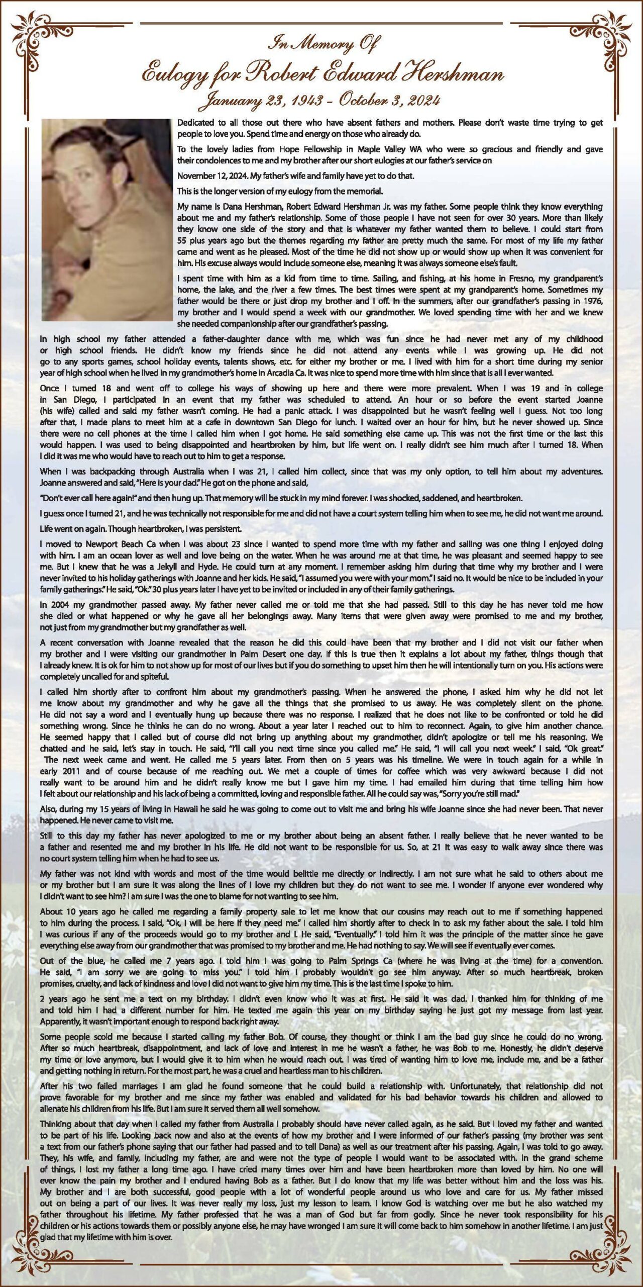 Robert Hershman | Obituary