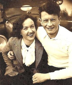 Margaret and Woodrow Dougherty in 1933 in West Seattle. The car behind them is a 1924 Buick