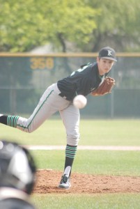 Kentwood junior Kade Kryzsko pitches during a game against South Kitsap in the West Central tournament May 11. South Kitsap won 11-1 in five innings.