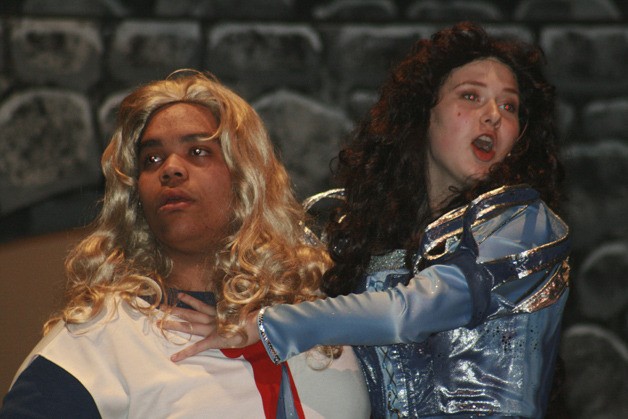 Sir Lancelot looks off into the glorious future destined for the Knights of the Round Table as the Lady of the Lake sings jubilantly.