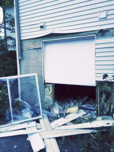 Minivan drove into a bedroom wall on Kent Kangley.