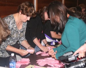 The Kent school teachers votes are counted Monday at Green River Community College gymnasium. The teachers voted to continue the strike against the district defying a court order.