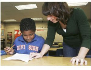 Danielle Cunningham and one of her students