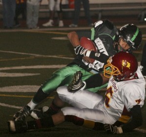 Kentwood High running backs racked up big yardage against Thomas Jefferson Oct. 9 at French Field. The Conquerors blanked the Raiders and secured a playoff spot with the win.