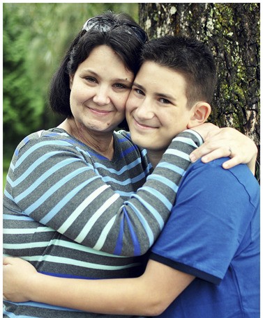 Mary Osheskie with her son