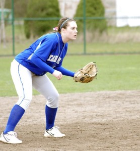 Tahoma shortstop Hayley Beckstrom gets ready as the ball is pitched during a game Monday against Kentridge. The Bears won 4-2.
