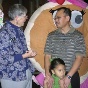 Mayor Margaret Harto and John Khauv